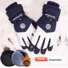 Fleece-Lined Waterproof Ski Gloves - Non-Slip, Touchscreen Compatible, for Men & Women, Thick, Windproof Winter Gloves for Cycling
