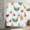 Chicken Pattern Shower Curtain Farmhouse Decor Bath Liner For Bathroom Accessories White Waterproof 72X84 Inches