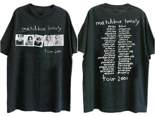 

Черная футболка унисекс с короткими рукавами Matchbox Twenty Band Tour 2001