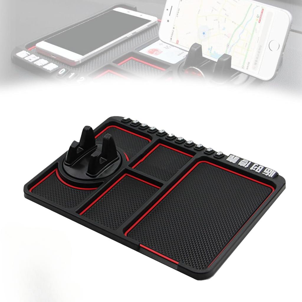 Silicone Car Dashboard 360° Rotation Anti-Slip Mat with Mobile Phone Holder Temporary Parking for Navigation Car Interior Accessories