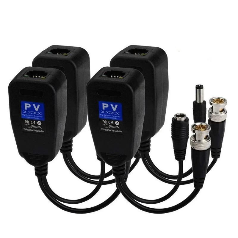 

1 Pairs CCTV Coax BNC Video Power Balun Transceiver to CAT5e 6 RJ45 Connector HJ55 1 pair