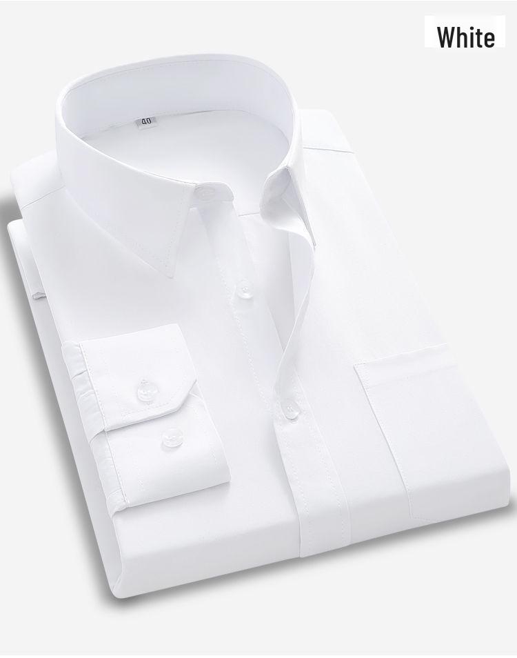 Men's Blue Long-Sleeve Business Shirt - Spring/Autumn Professional Workwear with Pocket Style