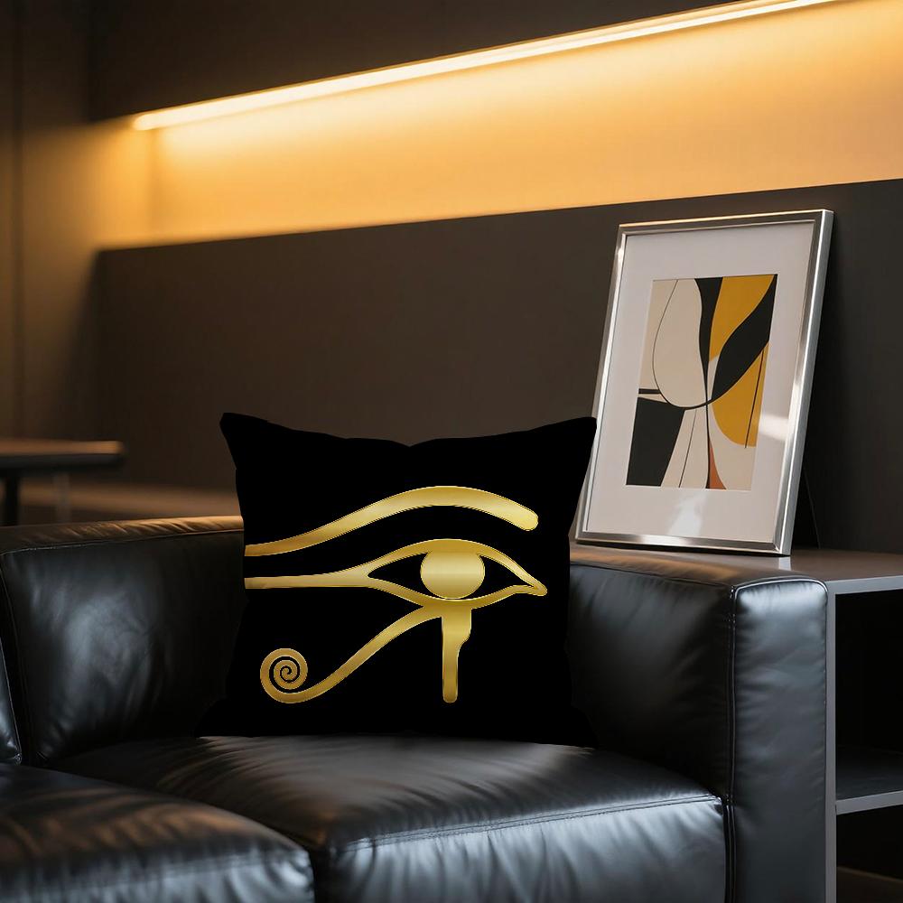 E-Egypt Eye of Horus Wisdom Strength cushion cover Comfortable and soft bedding skin friendly leisure sofa car office pillowcase