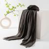 Spring & Summer Lightweight Sunscreen Shawl: Imitation Cotton-Linen, High-End Silk Gauze Scarf, Solid Color for Women