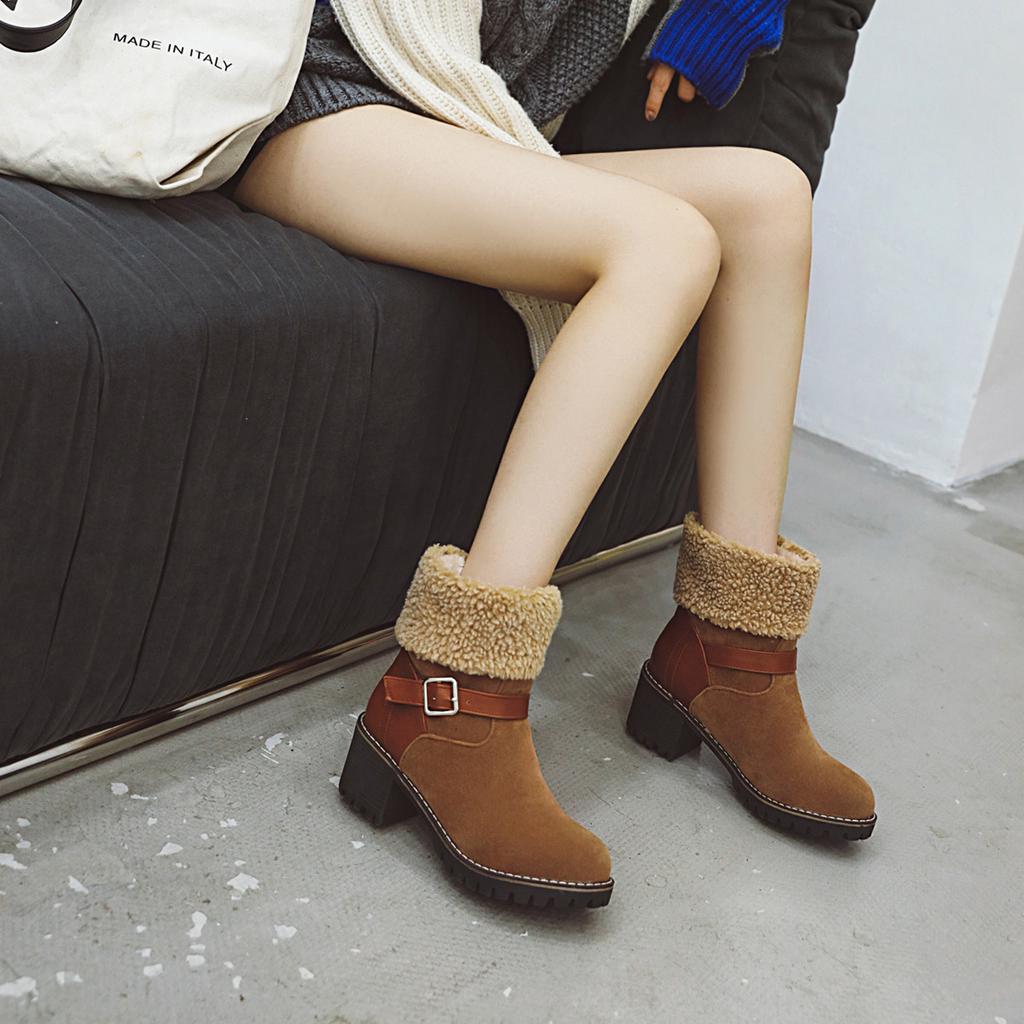 Talla grande 32-43 botas de nieve de plataforma para mujer 6 cm tacones  altos mujeres invierno botas de piel volteadas Mujeres comprar a buen  precio — entrega gratuita, reseñas reales con fotos — Joom