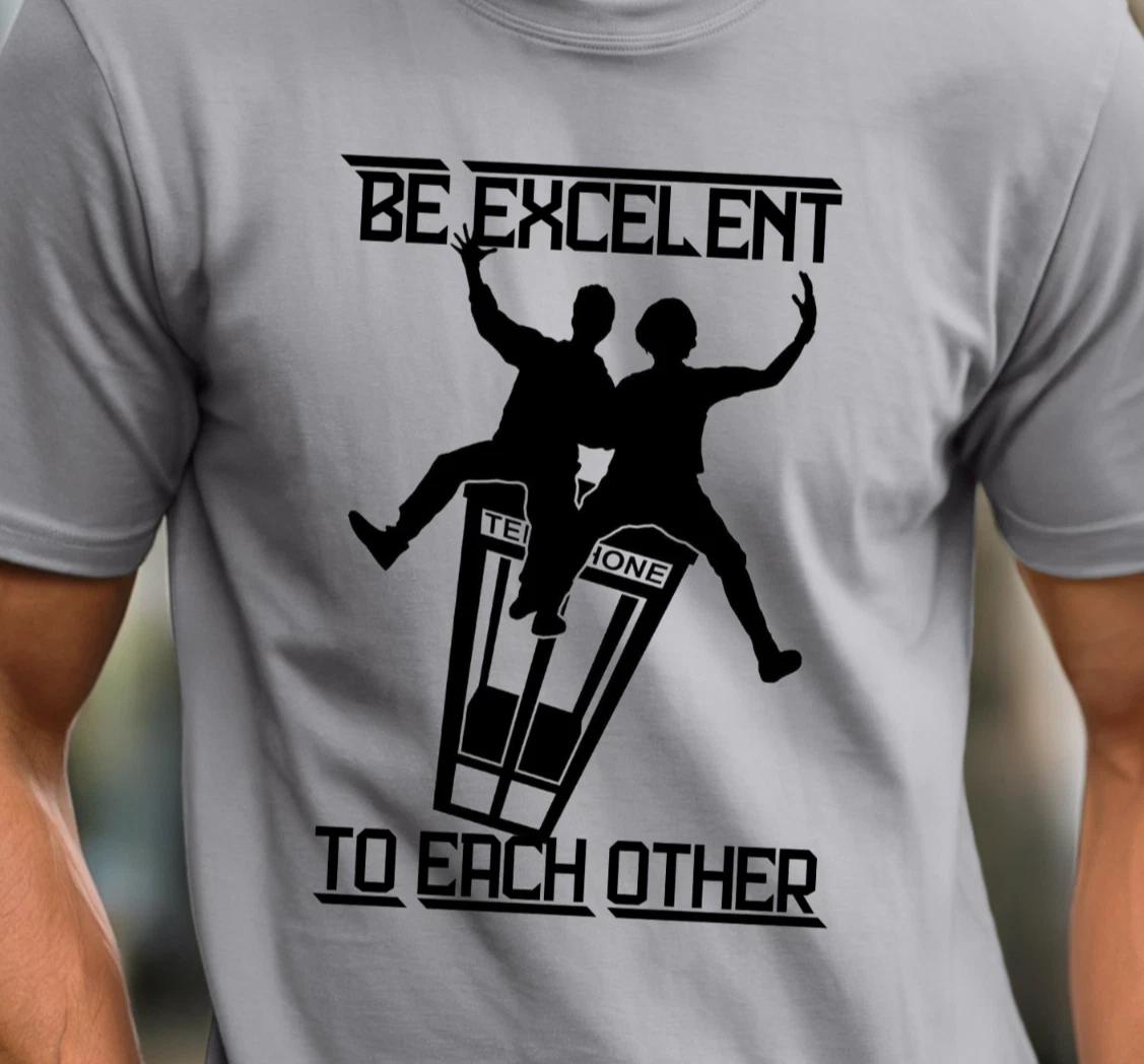 Be Excellent to Each Other T-Shirt, Bill  Ted Silhouette Tee, Retro Movie Shirt 4XL