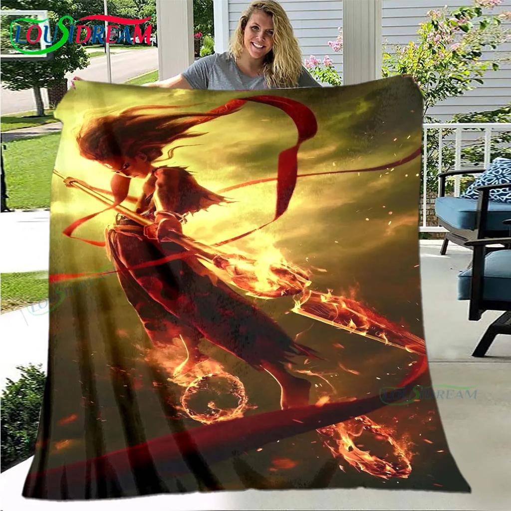 Famous Film Role Nezha Printed Soft Blanket  Living Room Bedroom Sofa Bed Blanket  Gift Portable Picnic Blanket Luxury Gift
