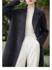 Women's Double-Faced 100% Wool Extra Long Loose Overcoat with Suit Collar
