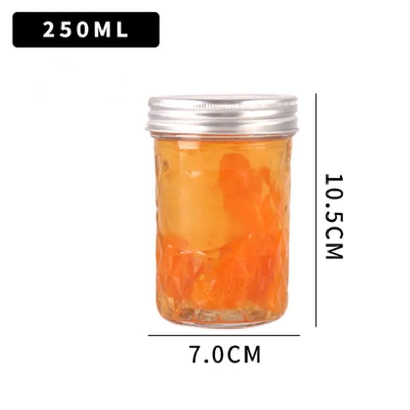 Glass Mason Jar with Aluminum Lid – Transparent Storage Bottle for Cold Drinks, Infused Water & Food | Multi-Purpose Container