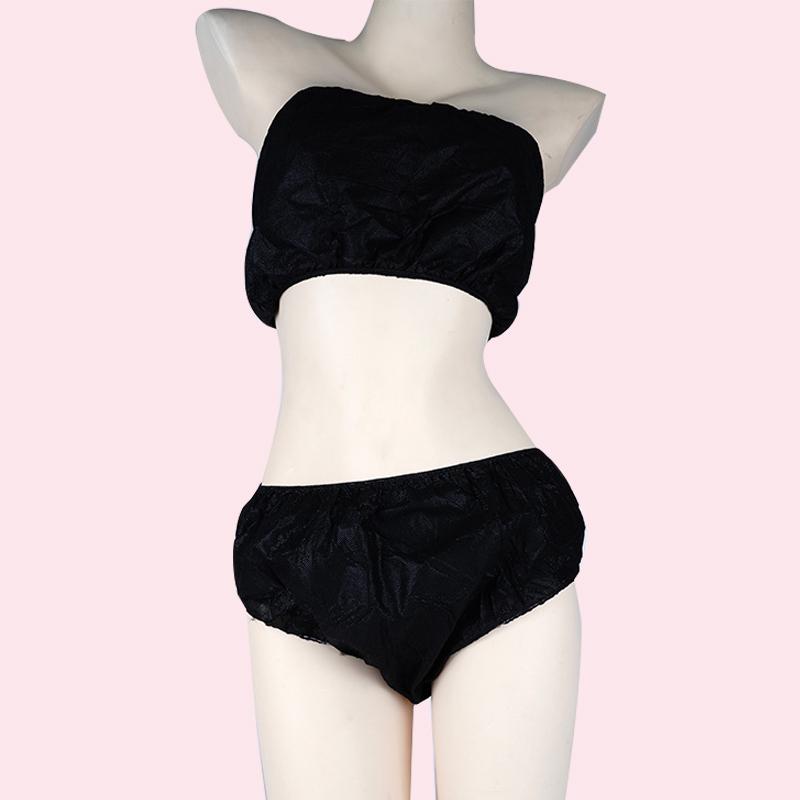 Plus Size Disposable Underwear Set for Salon, Massage & Spa: Thickened Breathable Triangle Panties & Bandeau Bra