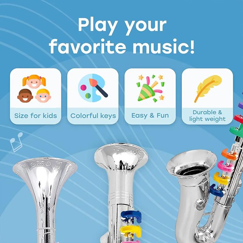 Saxofono Giocattolo Realistico a Otto Tonalità per la Pratica dei Bambini Uno Strumento Musicale e un Regalo di Compleanno Educativo per Bambini.