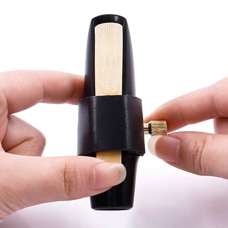 Saxophone Cap & Leather Ligature Clip Saxophone Protective Cap with Fastener