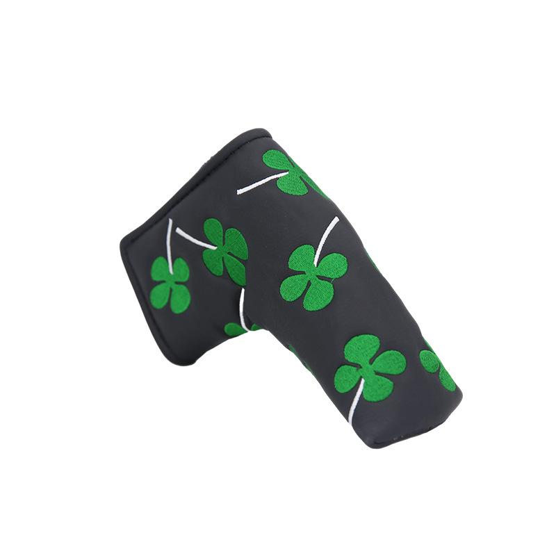 Four-Leaf Clover Golf Putter Cover - Thick Plush L-Shaped Club Protector