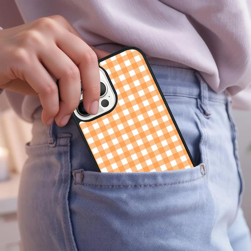 Pastel Gingham Phone Case For iPhone 17 Air 15 16e 14 13 Pro Max Coque 12 11 Pro Max PLUS Cover