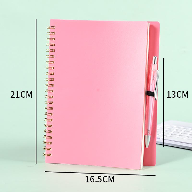 A5 Color PP Coil Notebook with Wide Ruled Pages - Thick Office Notepad, Ideal for Students, Customizable Logo