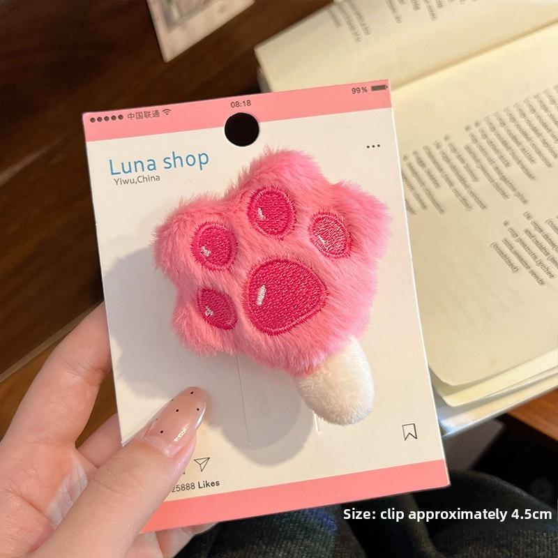 

Cute Plush Paw Popsicle Hair Clips - Adorable Bangs & Side Clips for Kids, Soft Skin-Friendly Material, Gentle on Toddlers Hair