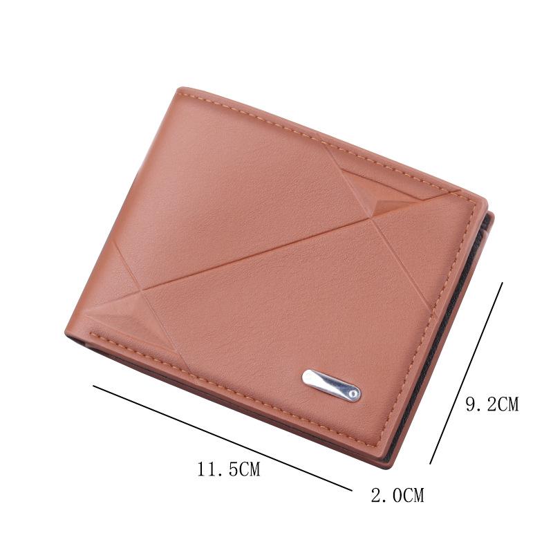 Men's Leather All-in-One Folding Card Holder Wallet with Large Capacity