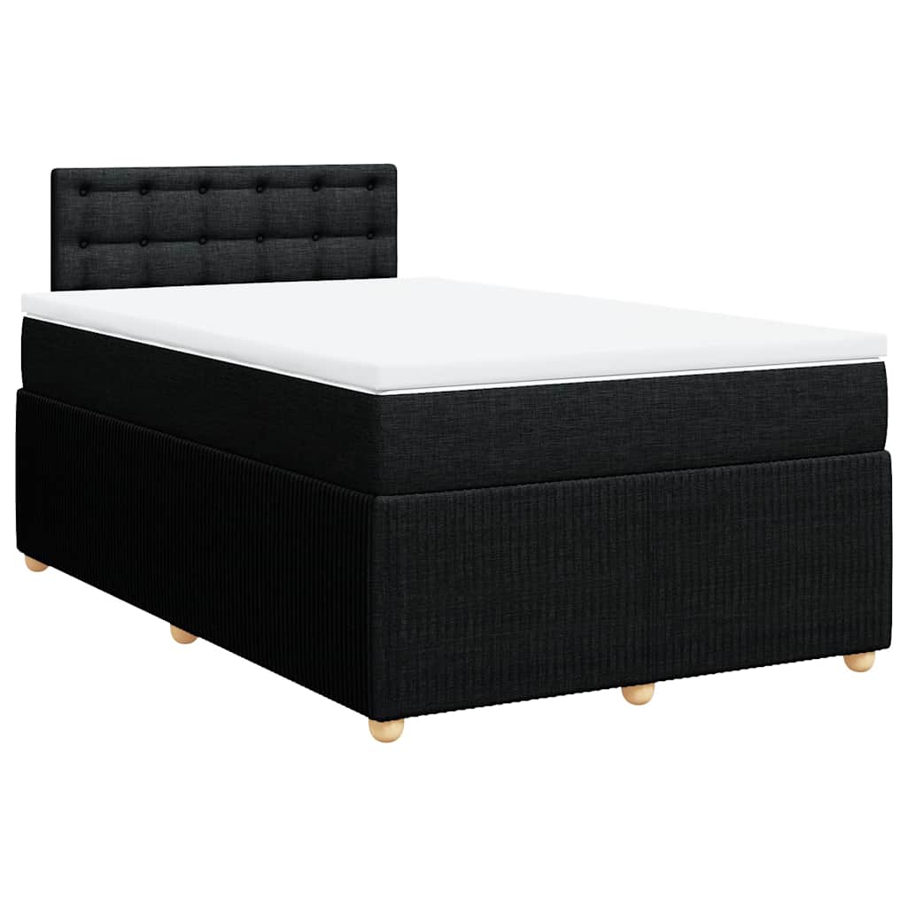 Vidaxl Continental Bed With Mattress, Black, 120X190 Cm, Fabric