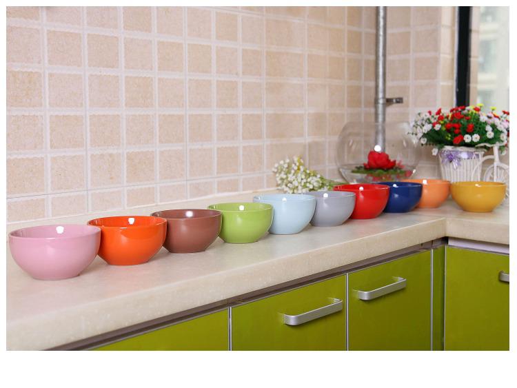 Colorful Large Ceramic Children's Bowl - Creative Underglaze Design for Rice or Porridge