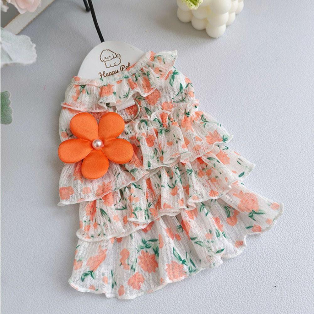 Breathable Female Puppy Dress Sweet Pet Princess Dress Dog Layered Dress  for Small Dog Cat