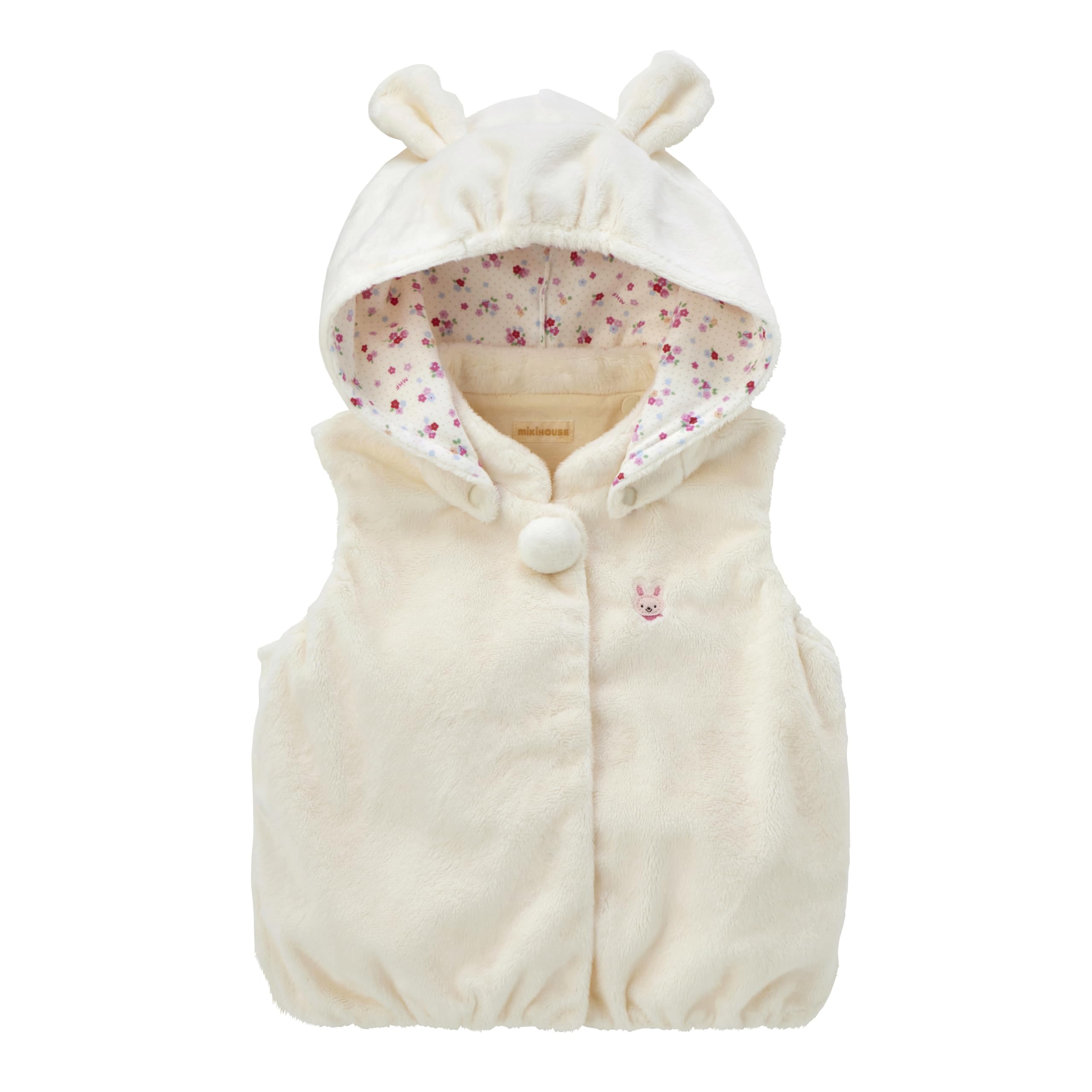 

Vest Plain Bear Rabbit Made in Japan Boys Girls Baby Kids Baby Clothes Clothes Free White [MIKI HOUSE] Children s 43-5701-688 (70-90cm) белый