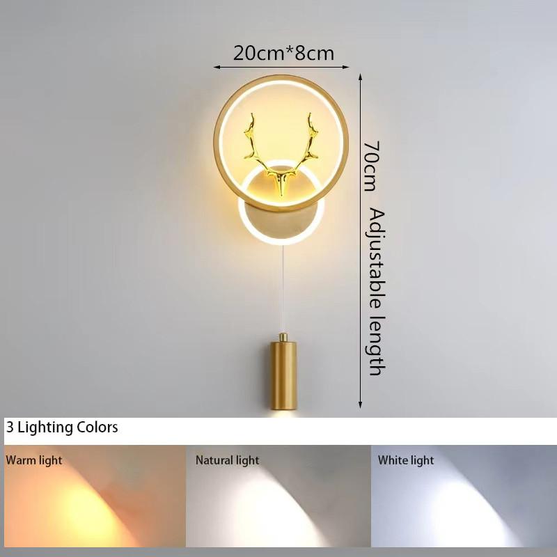 LED Wall Lamp 3 Color Modes  Wall Mount Lighting Bedroom Bedside Wall Sconces Living Room Home Indoor Lighting Decorative Lamps