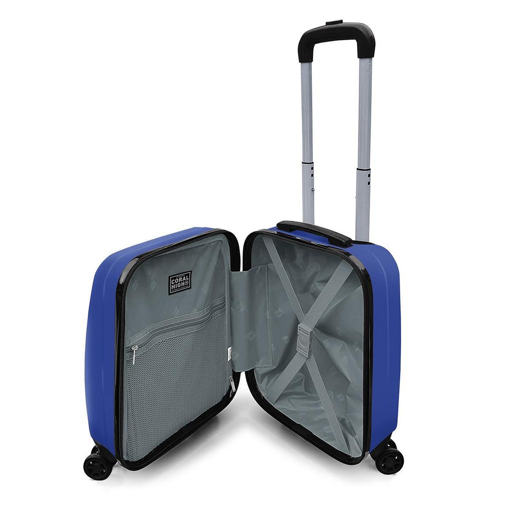 coral high Navy Blue Mini Cabin Suitcase 16514