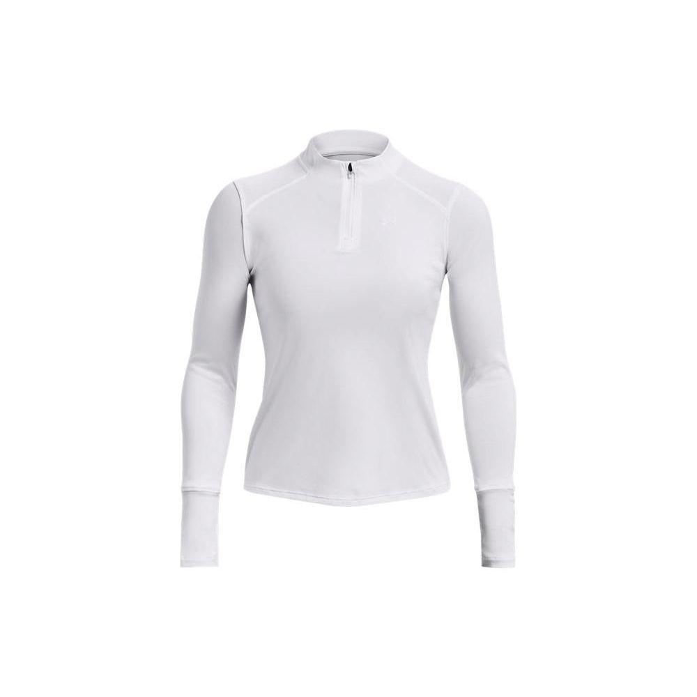 Under Armour Ss23 Iso-Chill Series Solid 1/4 Zip Running Long Sleeve T-Shirt Women Tops White 1378707-100