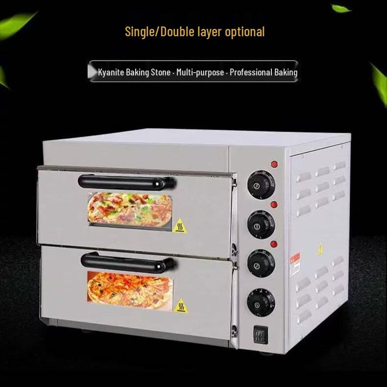 Fumai Electric Stone Slab Pizza Oven, High-Power Single/Double Layer with Stainless Steel Timer for Commercial Use