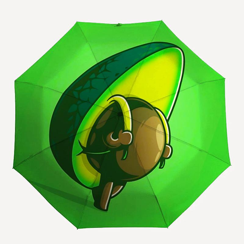 

1pc Avocado Character Auto Open/close, All-Season Portable Folding Umbrella for Women & Men, Travel, Everyday, Formal Events - Compact Luxury Parasol,