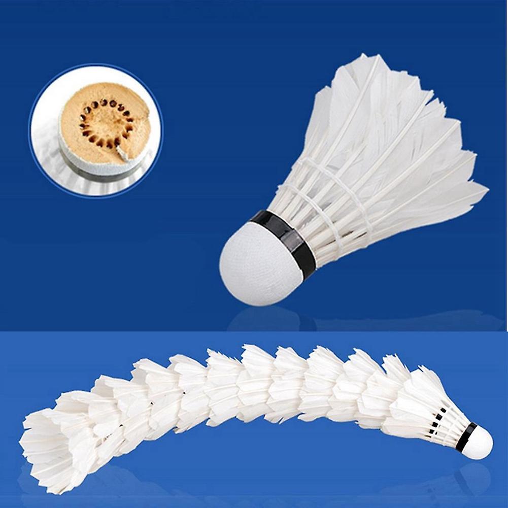New 12 Pcs White Badminton Ball Shuttlecocks Sport Training Game