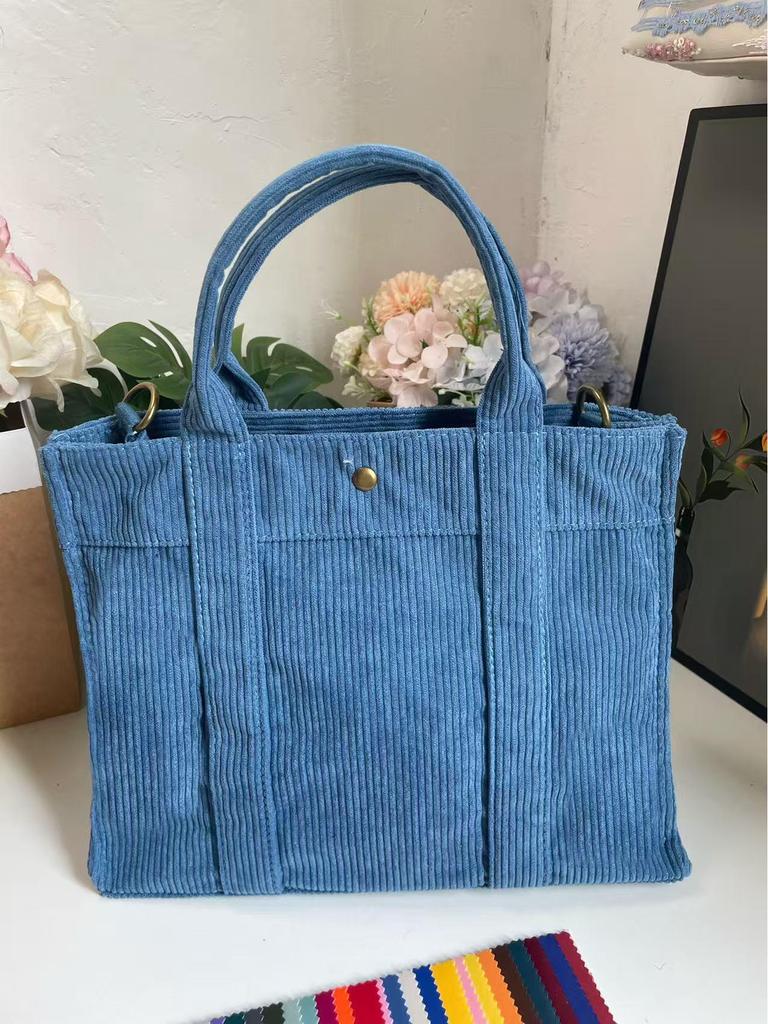 Damen Retro Cord Canvas Handtasche - Schulter- & Umhängetasche mit großer Kapazität