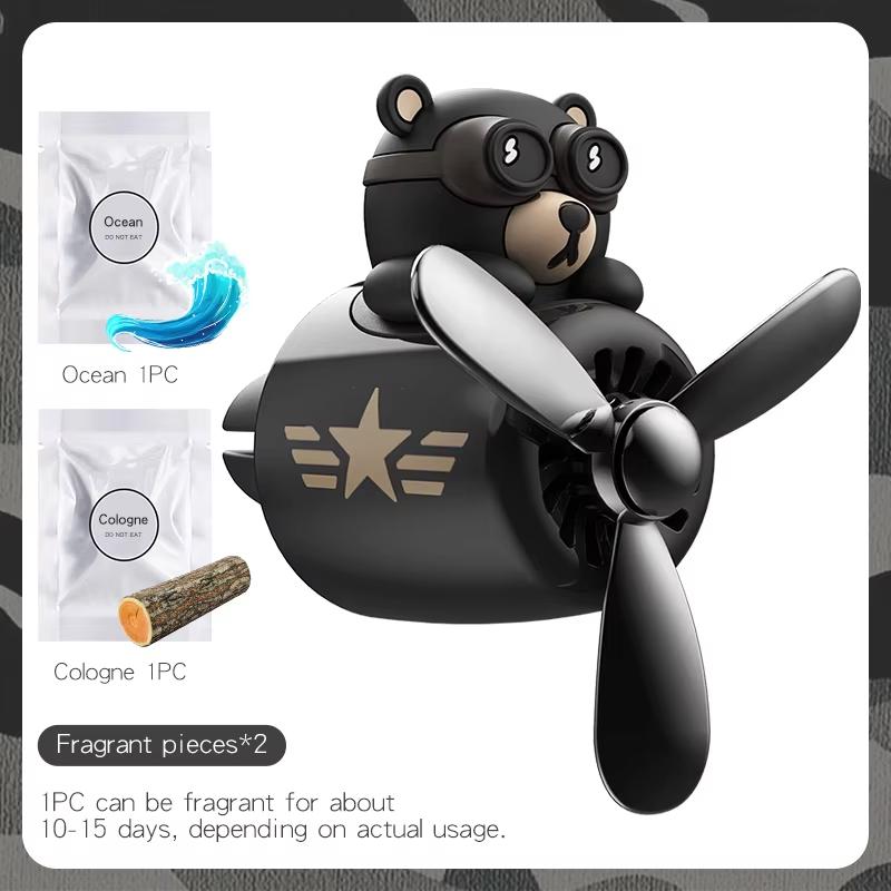Pilot Panda Car Air Freshener Fan Accessories Aromatherapy Decoration Scent Smell Vent Clip Perfume Diffuser Fragrance Dispenser