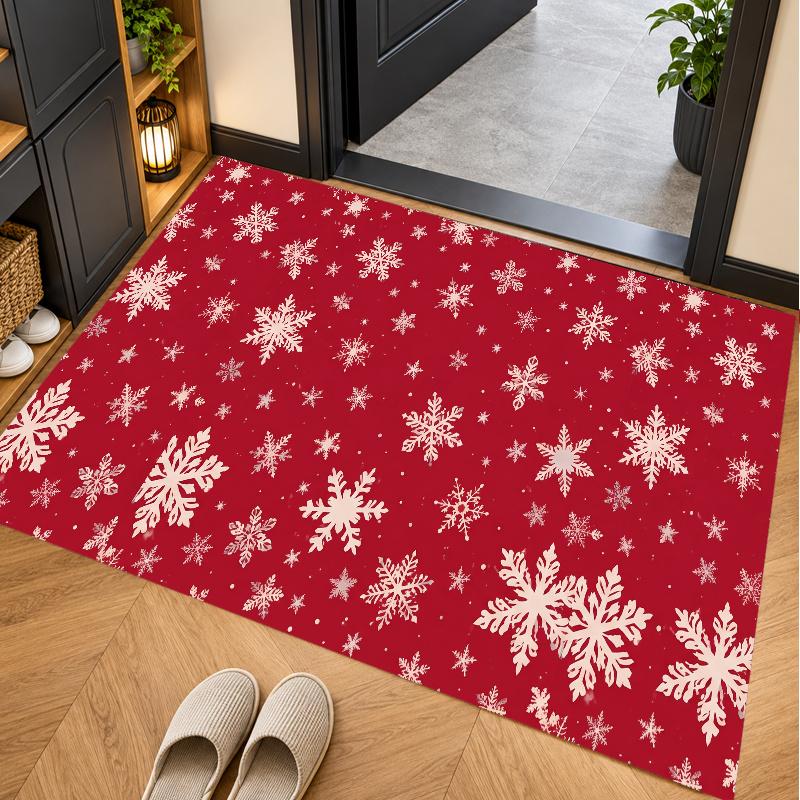 Tapis de sol thème Noël, Tapis doux, Décoration de fête intérieure pour la maison