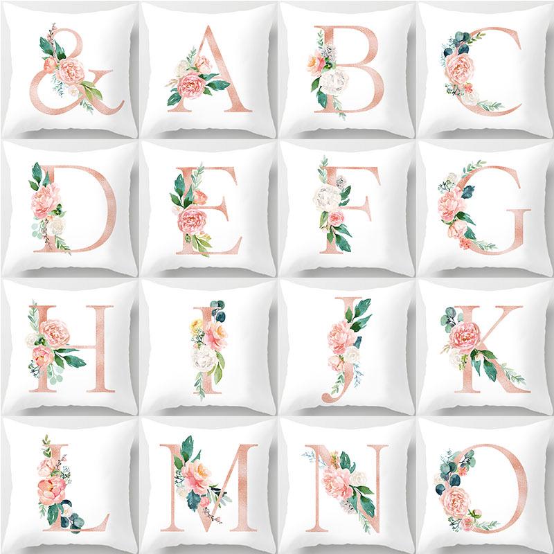 New Fashion 26 English Letter Pattern Cushion Cover Home Fabric Sofa Modern Style Pillow Cover