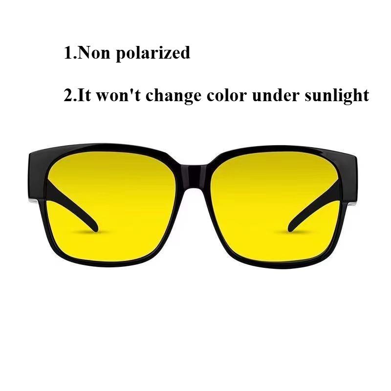 

Sunglasses Worn Over Glasses Sun Performance Mirror Set Male and Female Sunglasses Clip Night Driving Anti Glare Glasses