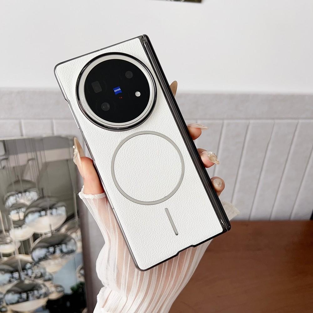For VIVO X Fold 5 Case PU Leather Hinge Magnetic wireless charging Protective Back Cover Case For VIVO X Fold5 Phone Shell