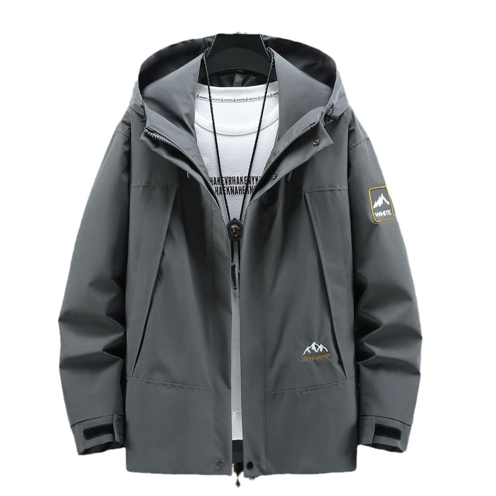 2024 Trendy Plus Size Men's Windbreaker: Casual Loose Workwear for Spring/Autumn