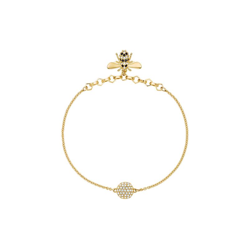 Swarovski Remix Series Cute Bee Crystal Stone Gold Plated Bracelet Women s Gold 17cm/S золотой
