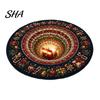 Soft Crystal Velvet Carpet Round Christmas 3D Rug, Optical Illusion Area Santa Claus Gnome Quilted-Like Comfortable Barefoot Floor Mat Anti-slip