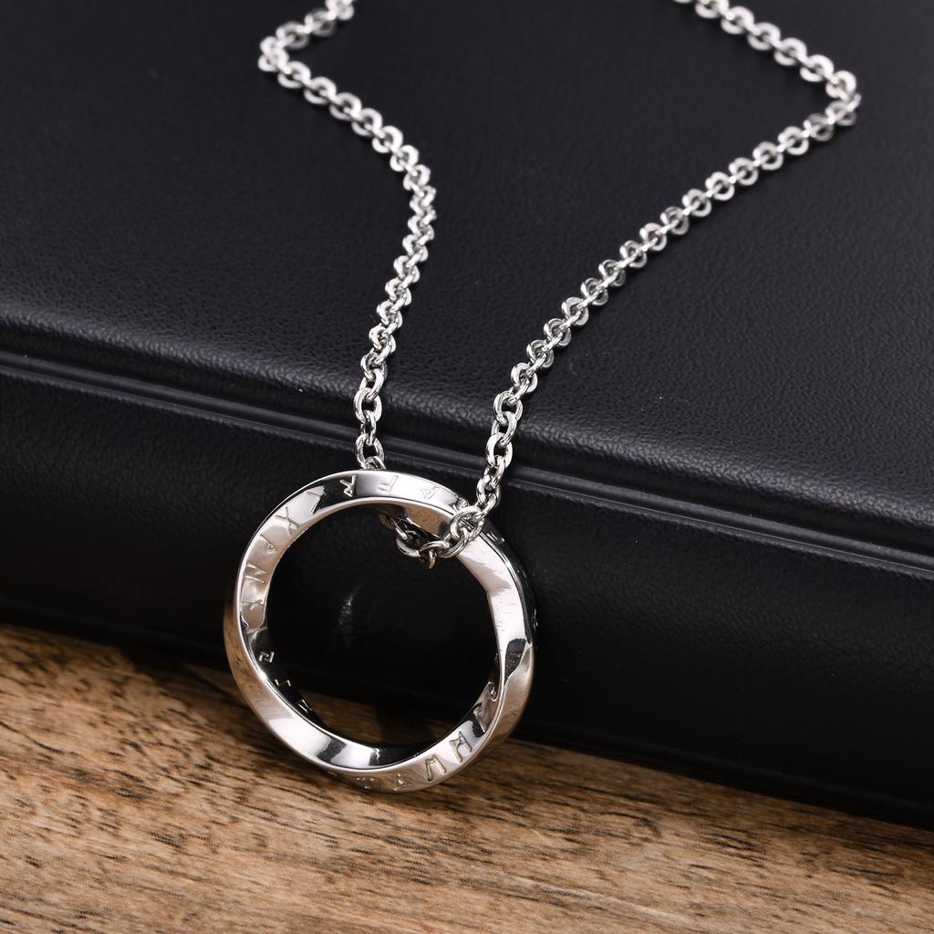 Vnox Norse Viking Necklace for Men Stainless Steel Mobius Pendant Trendy Male Jewelry Gift