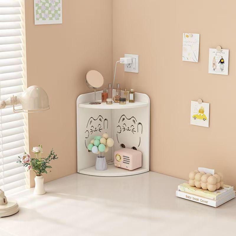 Modern Minimalist Triangle Desk Corner Storage Rack for Bedroom and Office