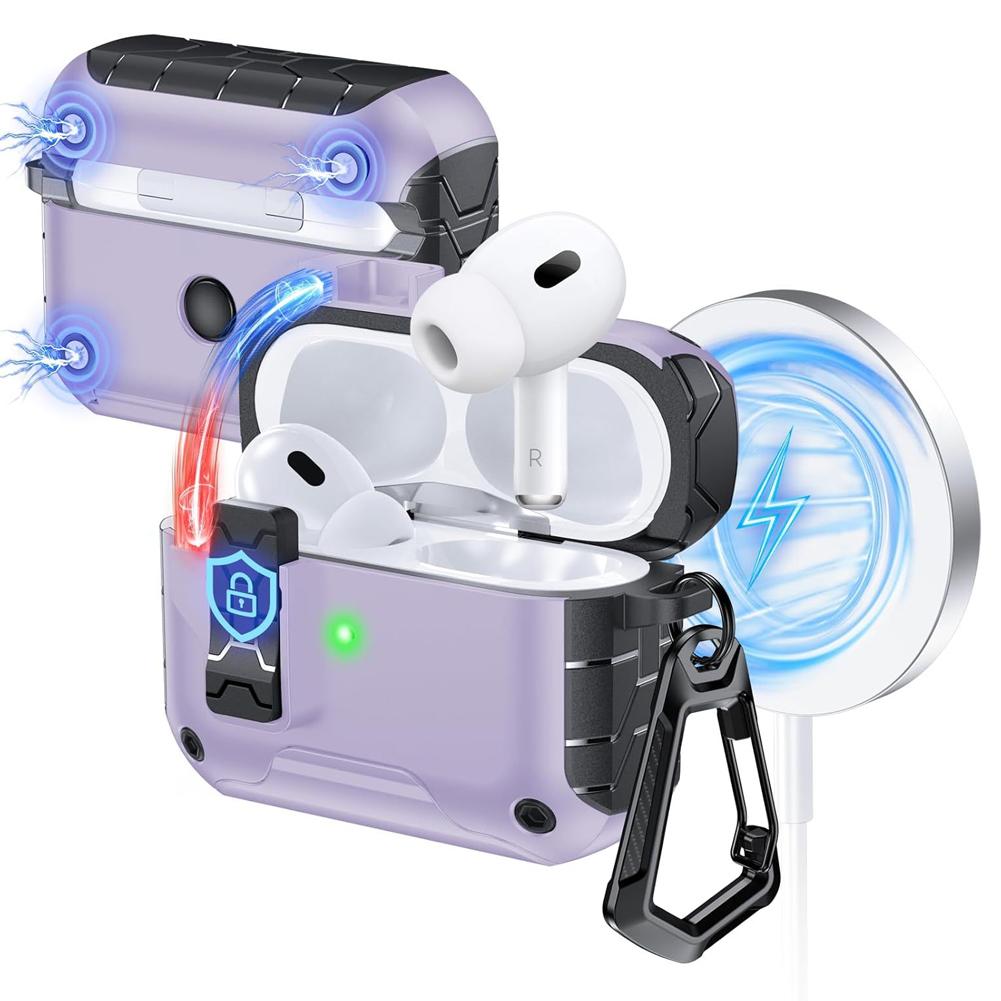 Auto-Open for AirPods Pro 3 Gen Case with Magnet, Compatible with Apple AirPods Charging Case, Full Protective Cover w/ Keychain