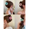 5pcs Women's Ombre Flower Hair Clips 8cm Plastic Hairpins, Elegant Bun Ponytail Accessories for Daily Party Vacation, Cute Hair Clamps