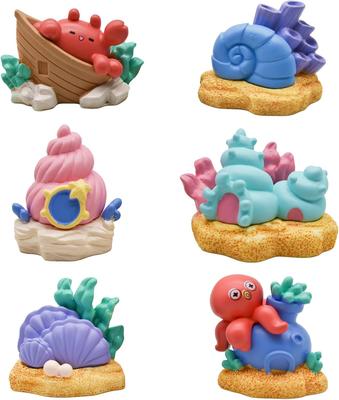 Pinenjoy Miniature Sea Creature Sea World Miniature Sea Resin Turban Seashell Sea Snail Cake Marine Animal Ornaments Set Unique Seashell Office