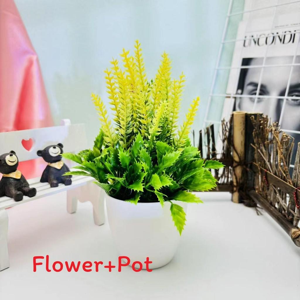 Lavender Green Artificial Plant Round Pot Potted Plant For Office Room Living