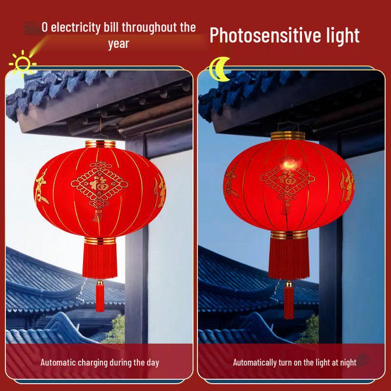 2026 New Style Red Lantern Pair for Main Entrance - Spring Festival Celebration Decor