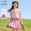 Melody Children's Clothing Girls' Summer Wear 2026 New Children's Sports Suit School Style Girls' Short-Sleeved Pleated Skirt