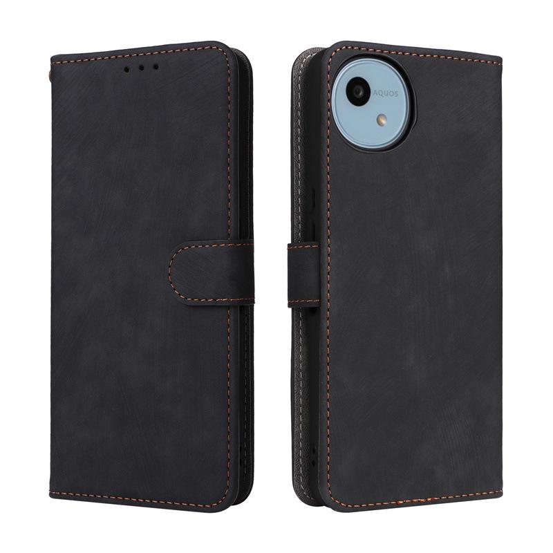 Sharp Aquos Wish5/Wish4 Anti-Theft Leather Flip Case with Card Holder & Protective Shell