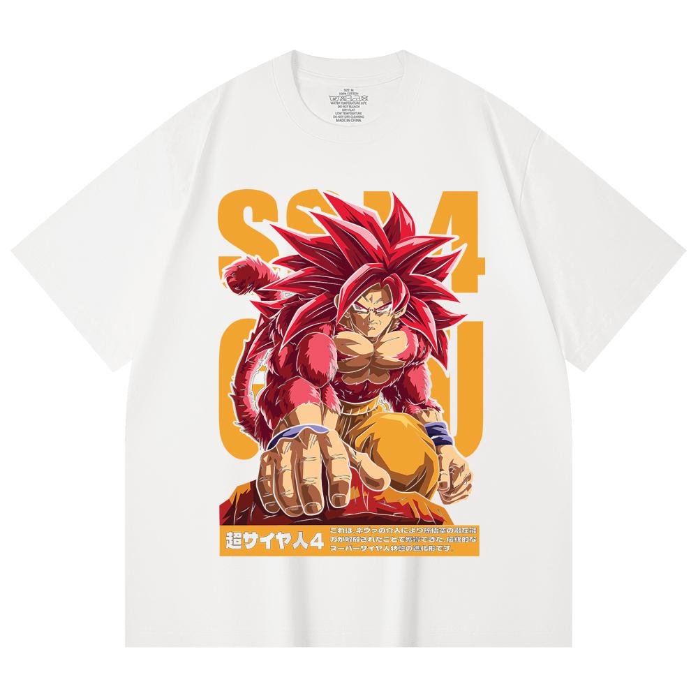 T-shirt unisex in cotone pesante 100% da 230 g/m² con stampa Dragon Ball V42 Goku SSJ4.